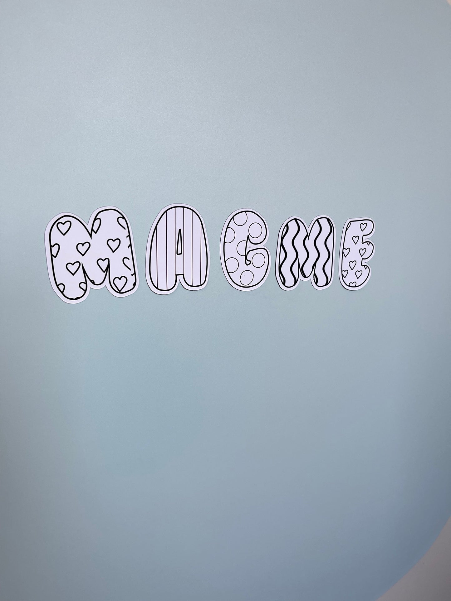 Magnetic Letters - Colour your own!