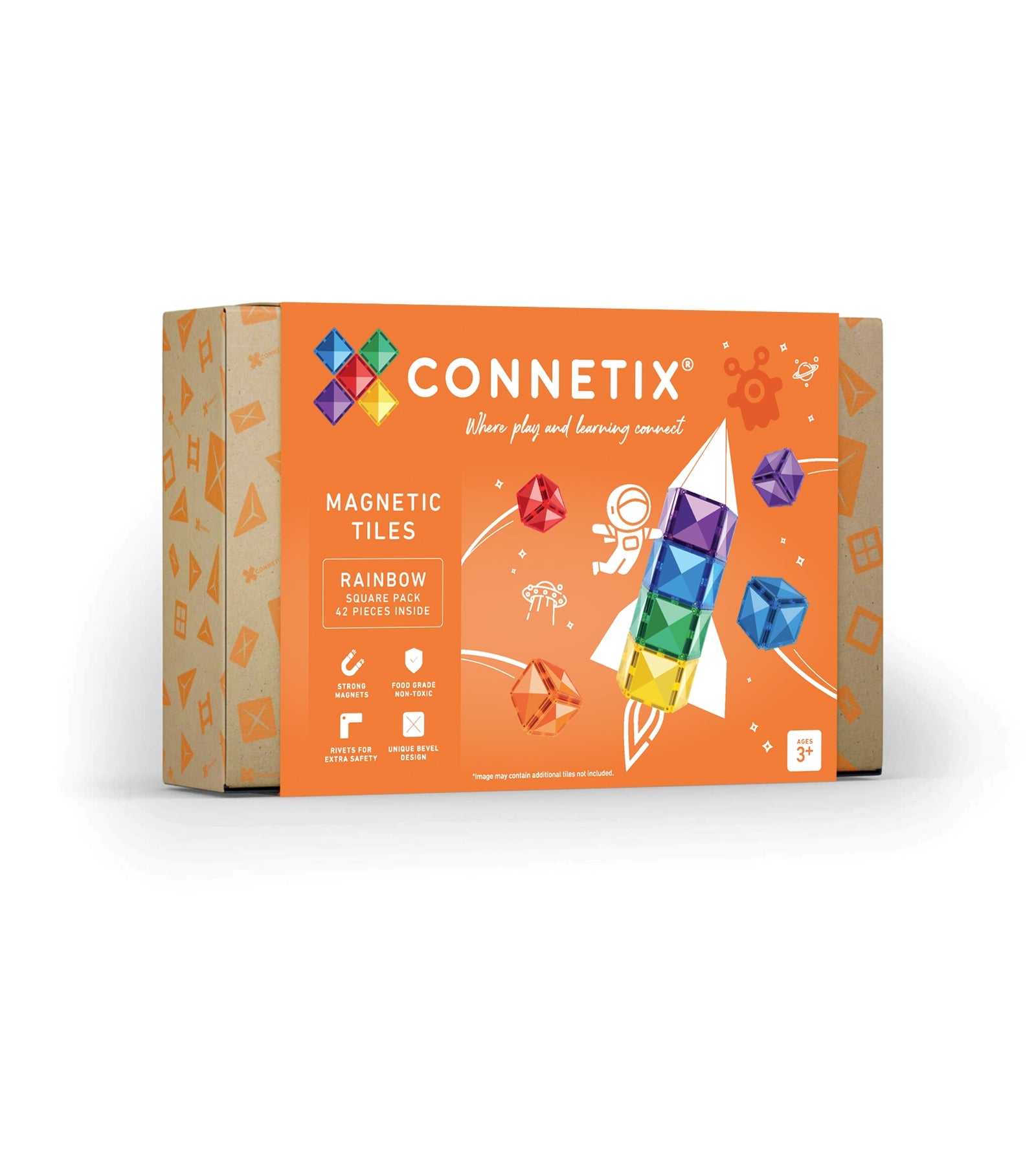 CONNETIX | 42 Piece Rainbow Square Pack