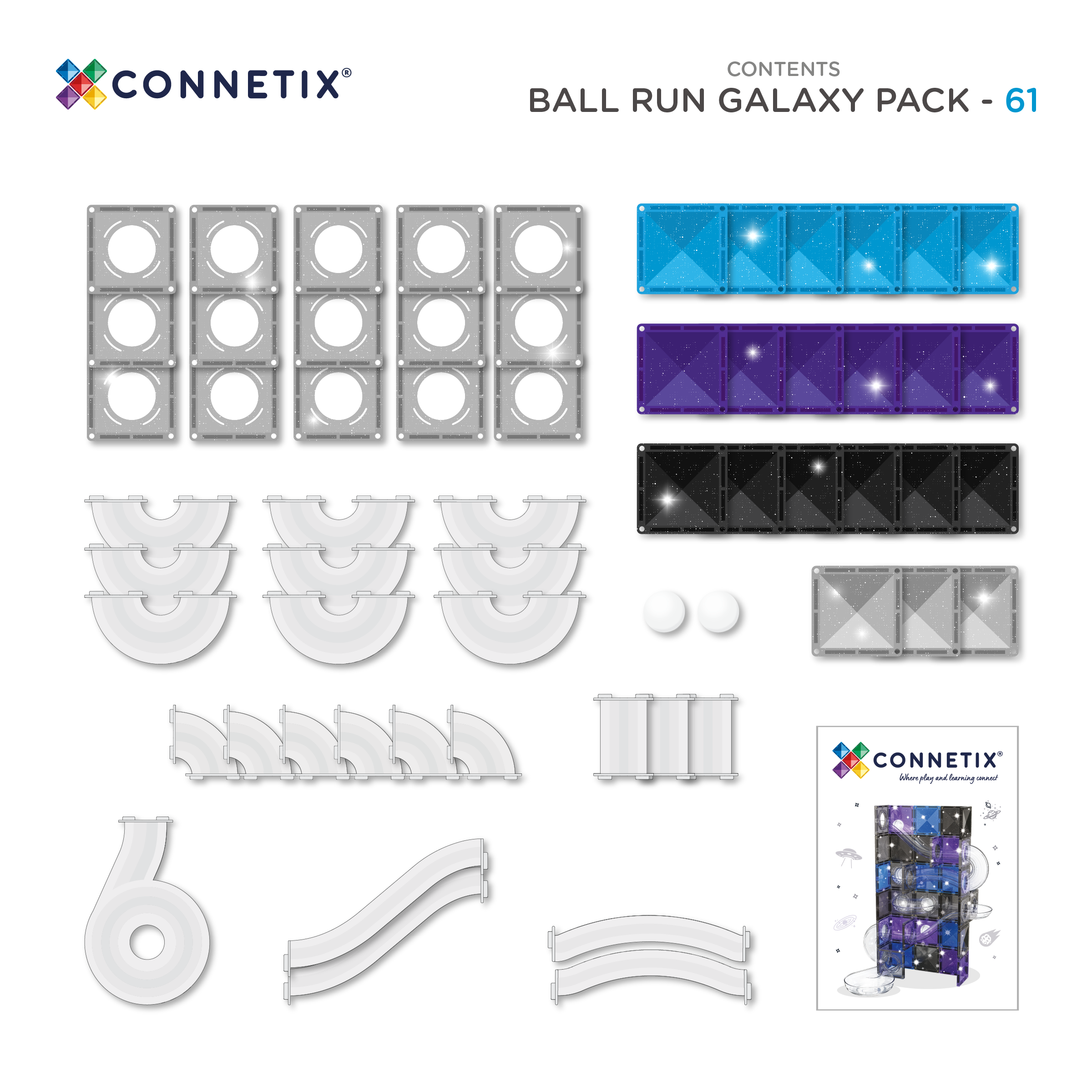 CONNETIX | 61 Piece Ball Run Galaxy Pack