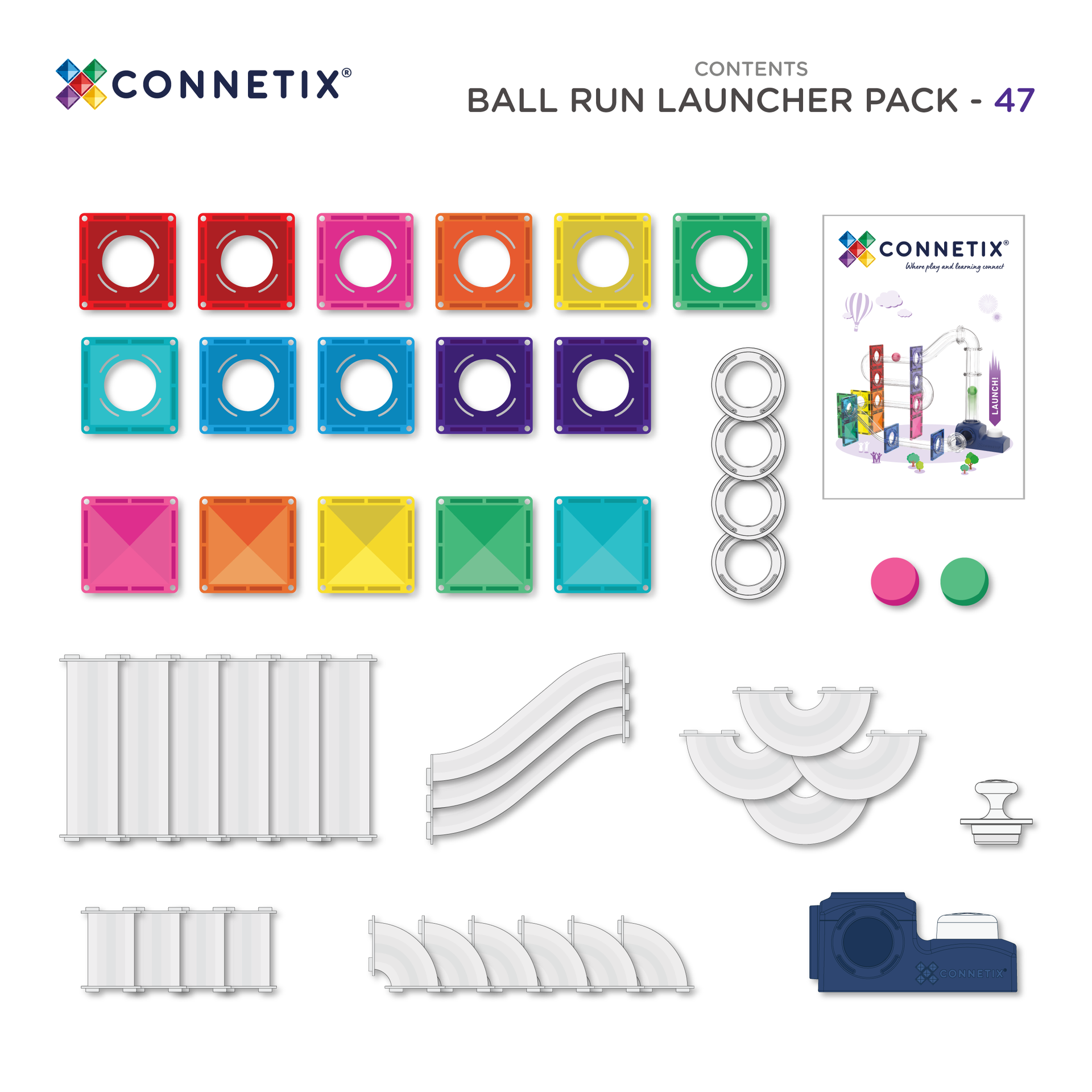 CONNETIX | 47 Piece Ball Run Launcher Pack