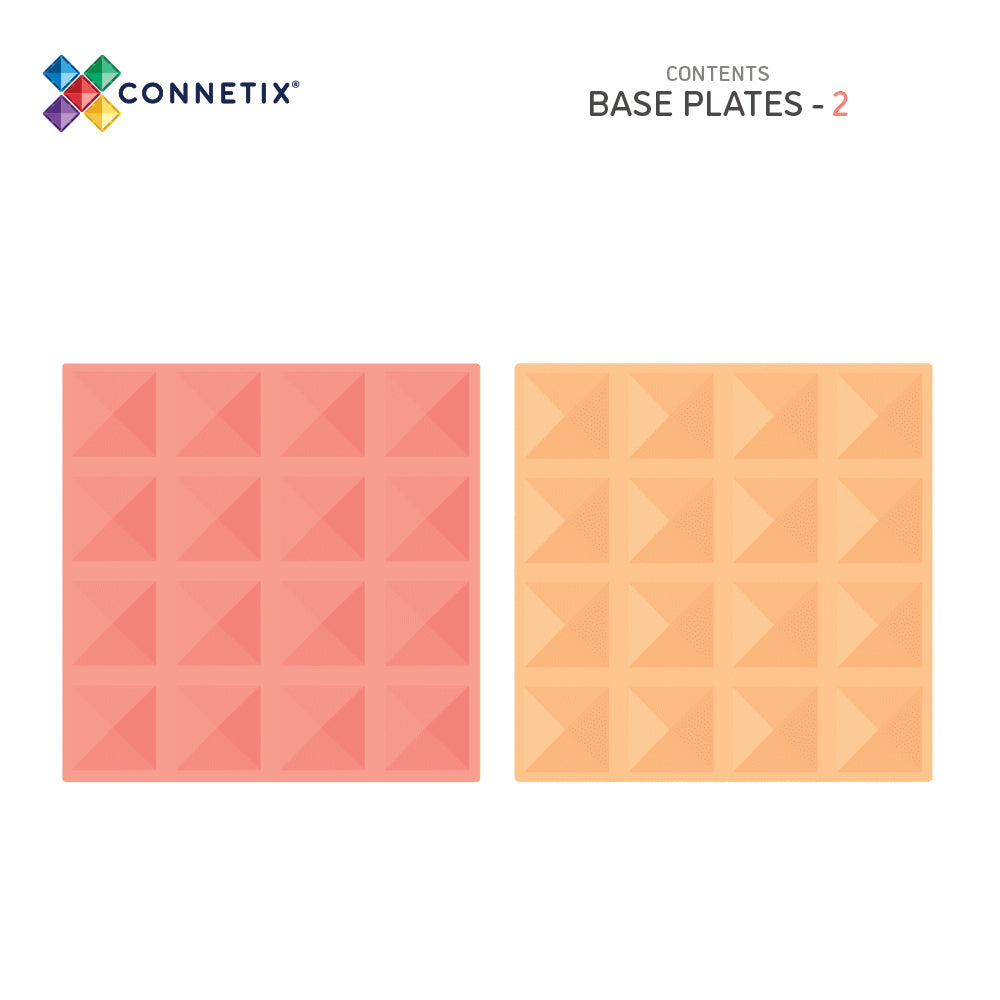 CONNETIX | 2 Piece Pastel Base Plate Pack - Lemon & Peach
