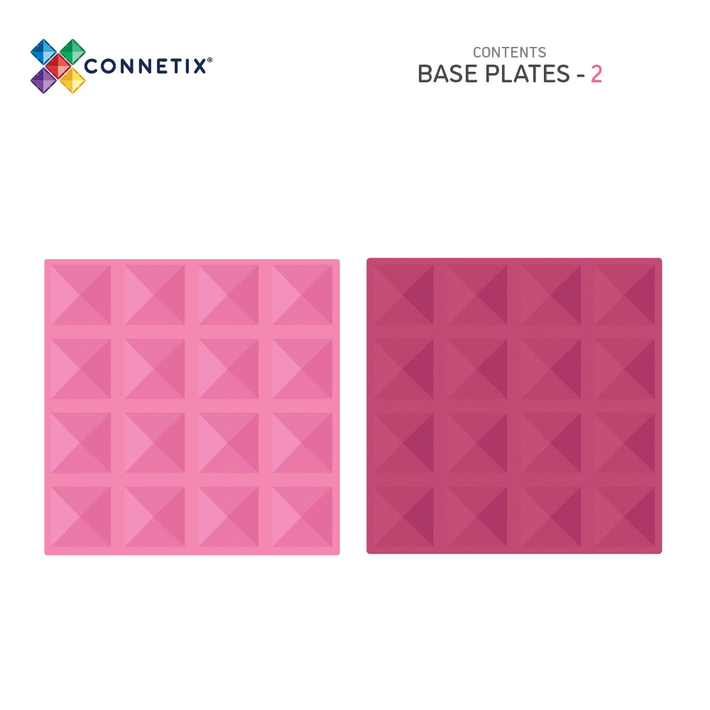CONNETIX | 2 Piece Pastel Base Plate Pack - Pink & Berry