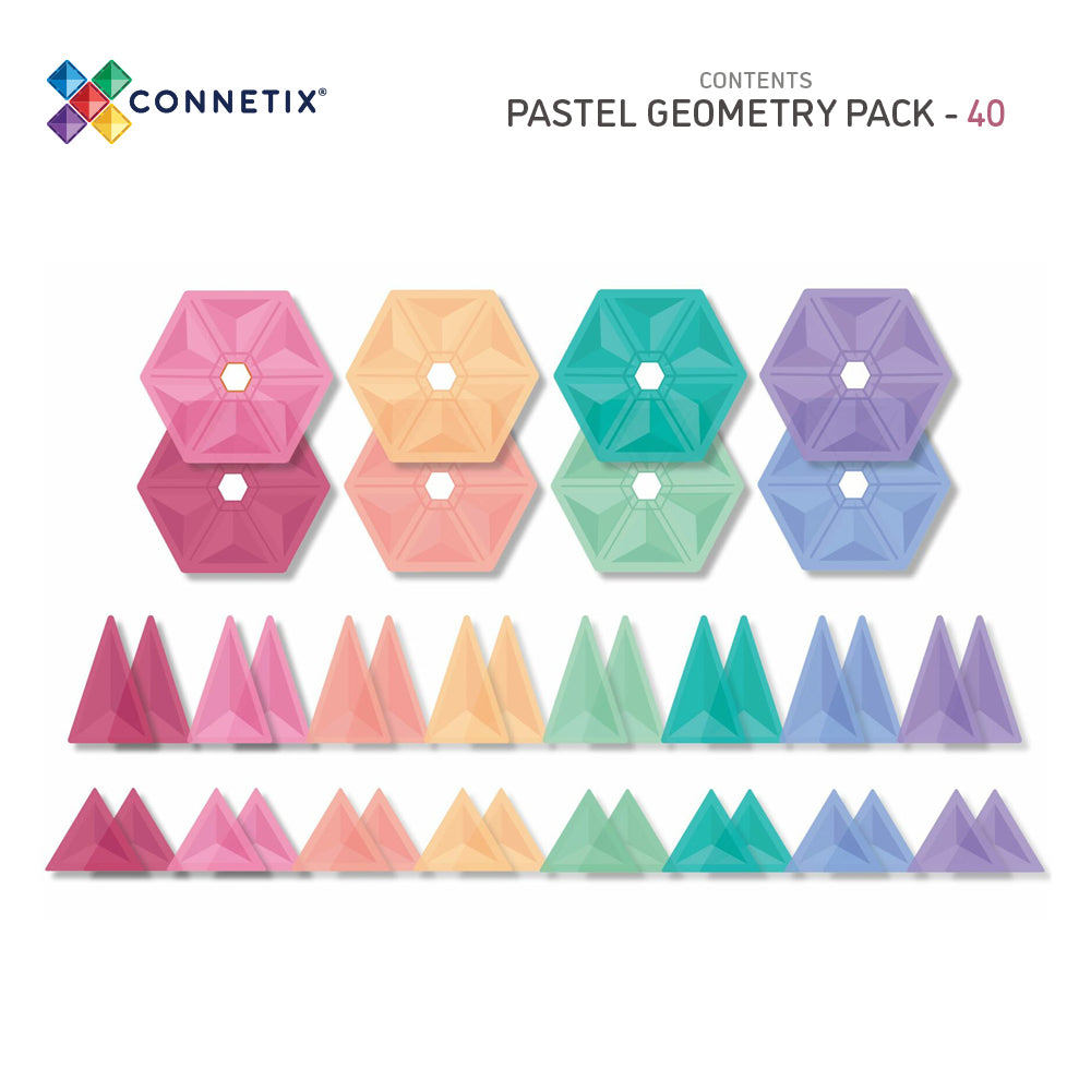 CONNETIX | 40 Piece Pastel Geometry Pack